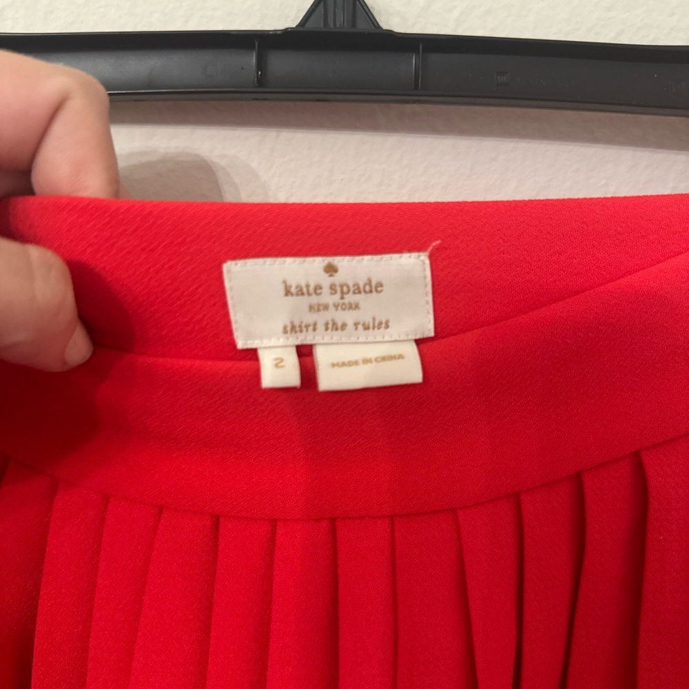 Beautiful Kate Spade Vibrant Coral A-Line Skirt pleaded - Picture 4 of 4